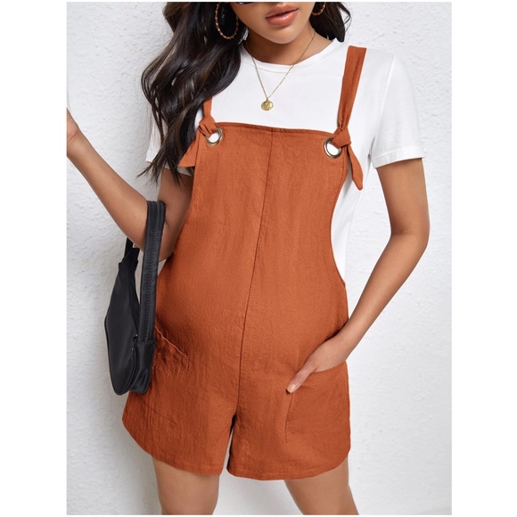 BellanBlue Pants - Maternity Rust Brown Casual Minimalist Romper
